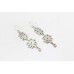 Dangle Women's Earrings 925 Sterling Silver Multi Color Onyx Pearl Zircon Stones